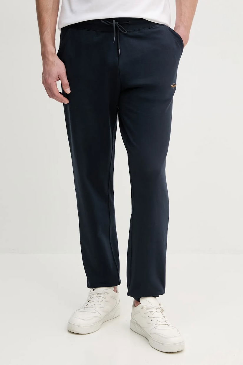 Aeronautica Militare pantaloni de trening culoarea albastru marin, cu imprimeu, PF872F459