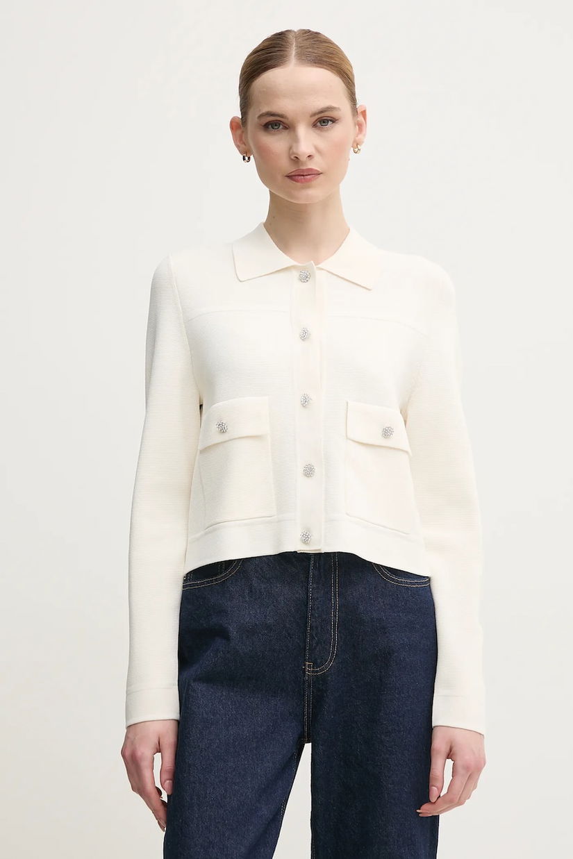 OUI cardigan femei, culoarea bej, light, 92056