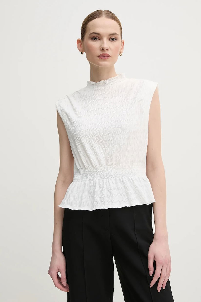 OUI bluza femei, culoarea alb, neted, 91991