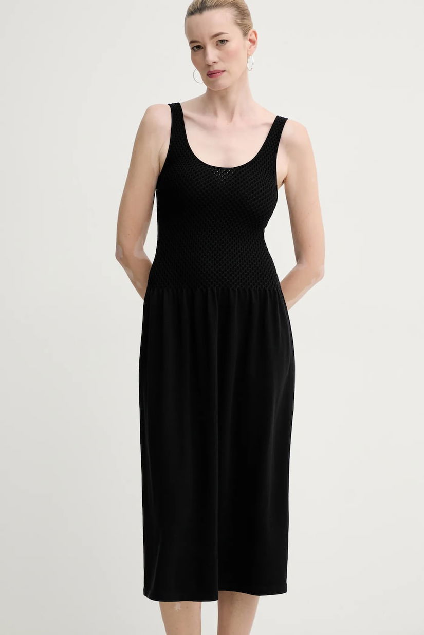 Theory rochie culoarea negru, midi, mulată, P0314704