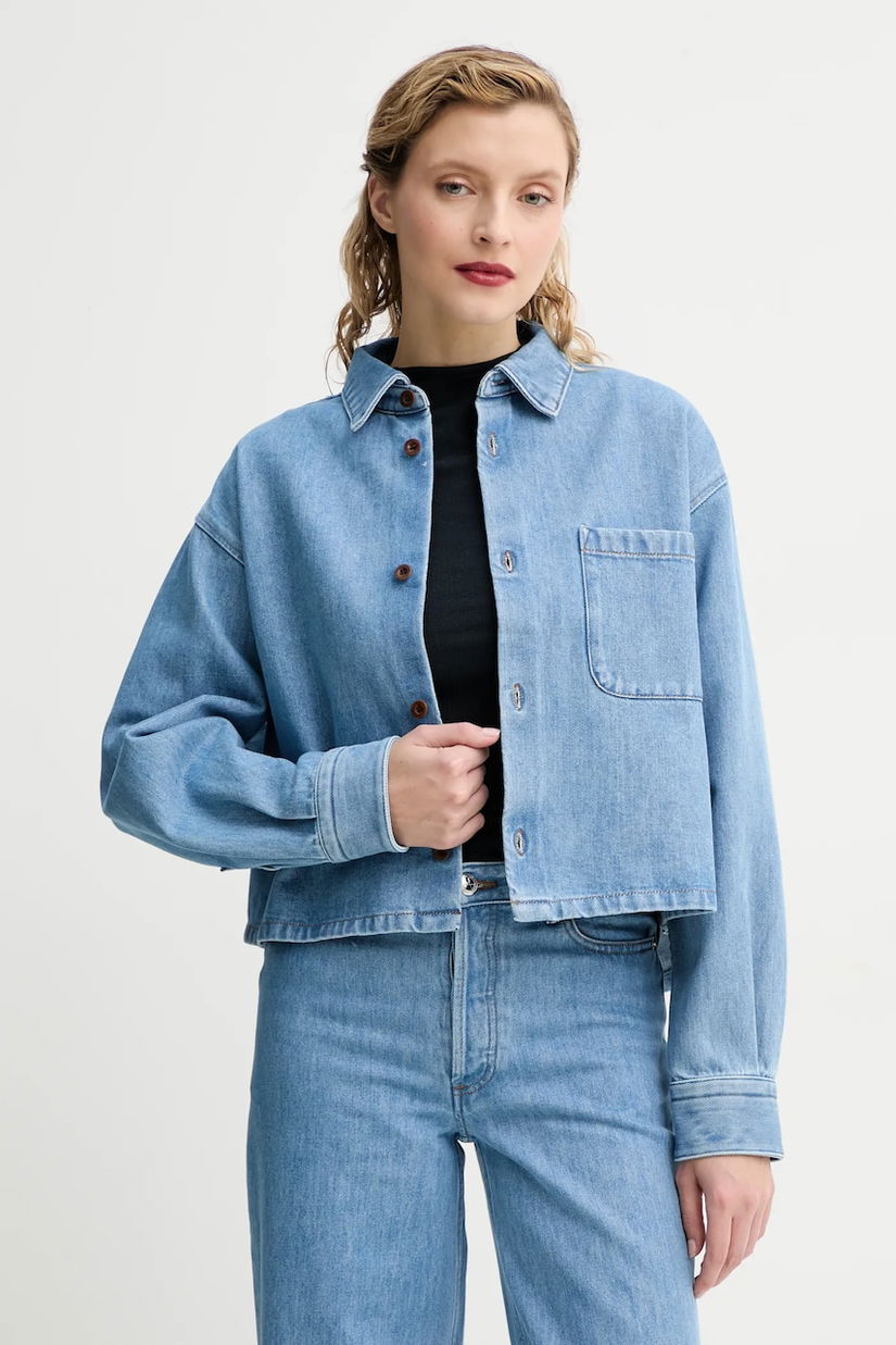 A.P.C. camasa jeans surchemise samantha brodee femei, cu guler clasic, relaxed, COHEQ.F02895