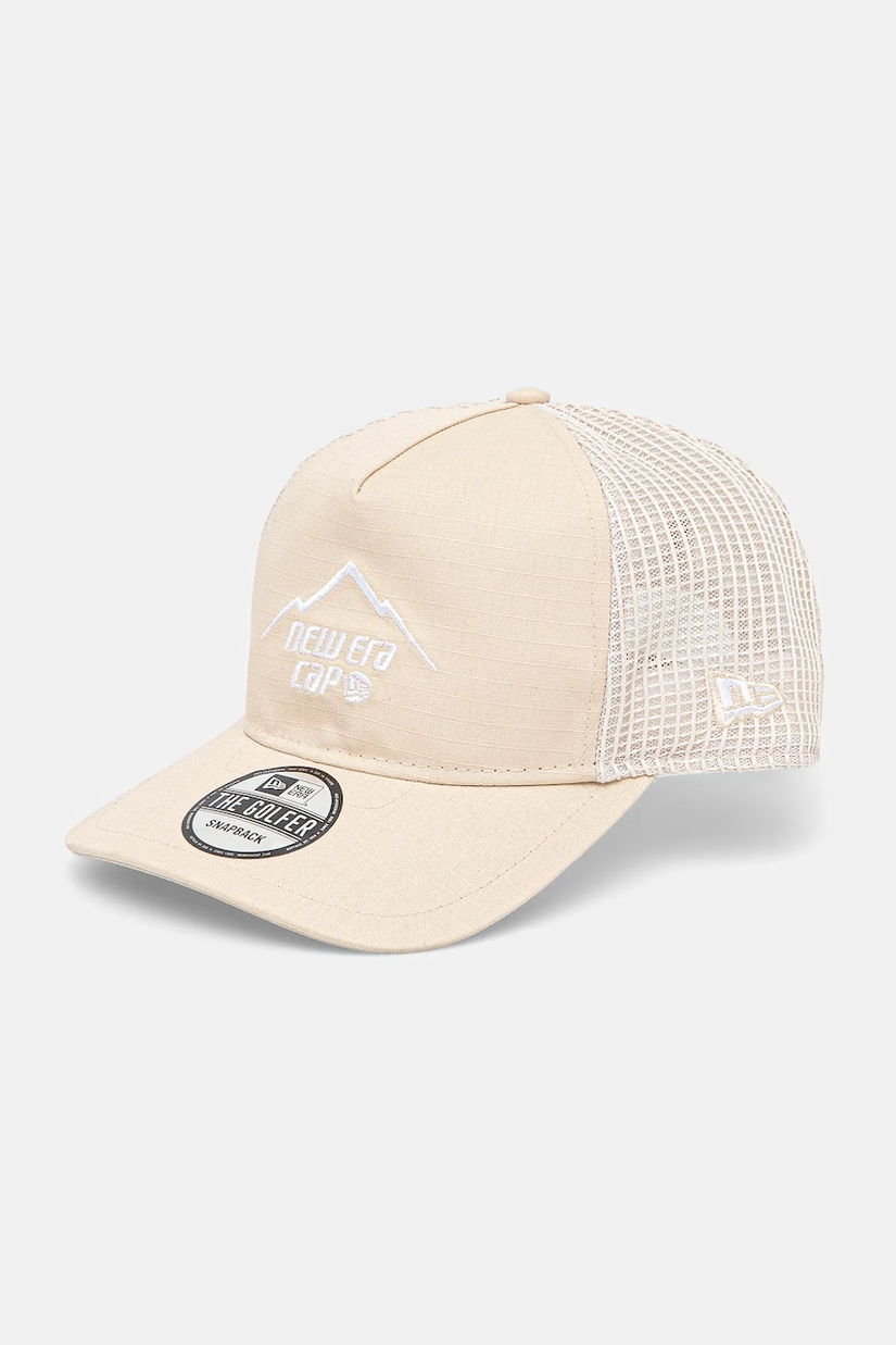 New Era șapcă de baseball din bumbac culoarea bej, cu imprimeu, 60595149