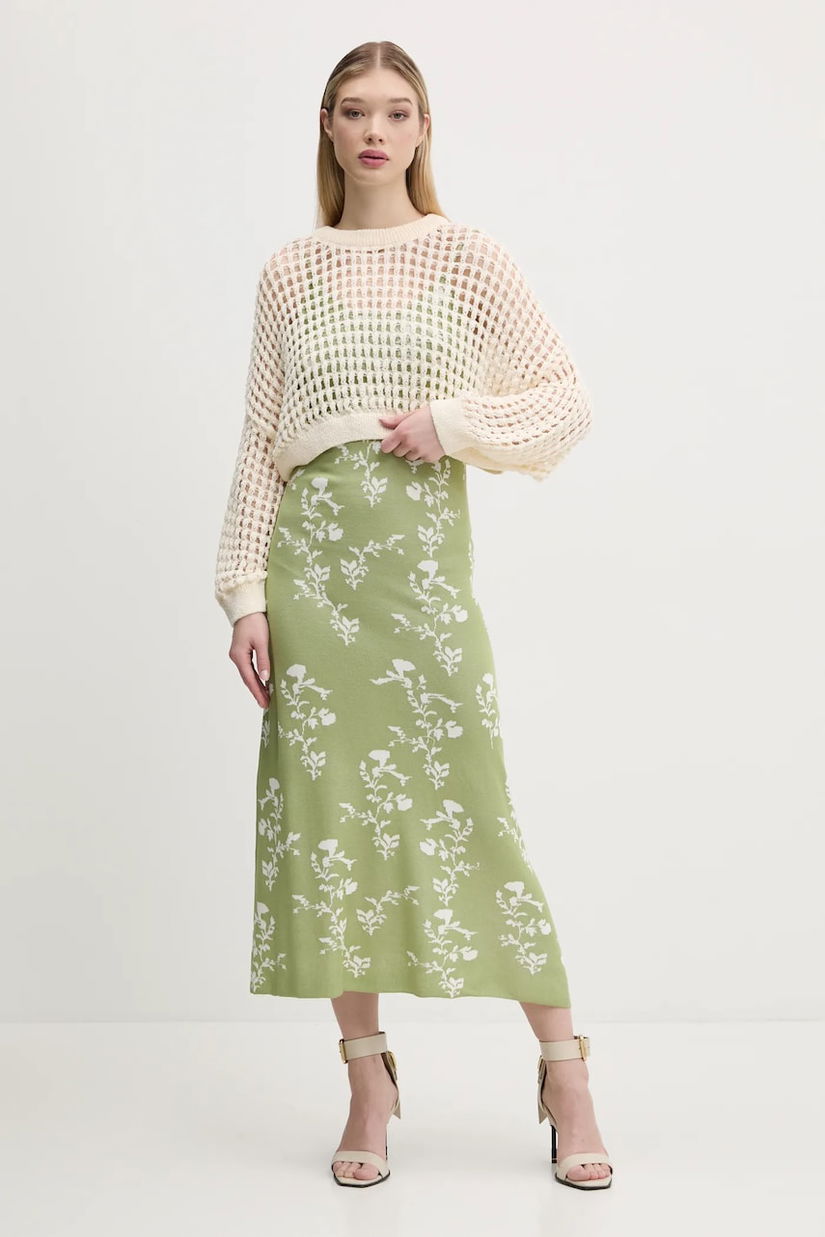 Desigual rochie si pulover DANA culoarea verde, maxi, evazată, 25SWVK59