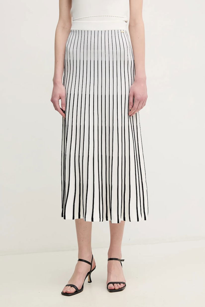 Gaudi fusta culoarea alb, maxi, evazati, 511FD73001