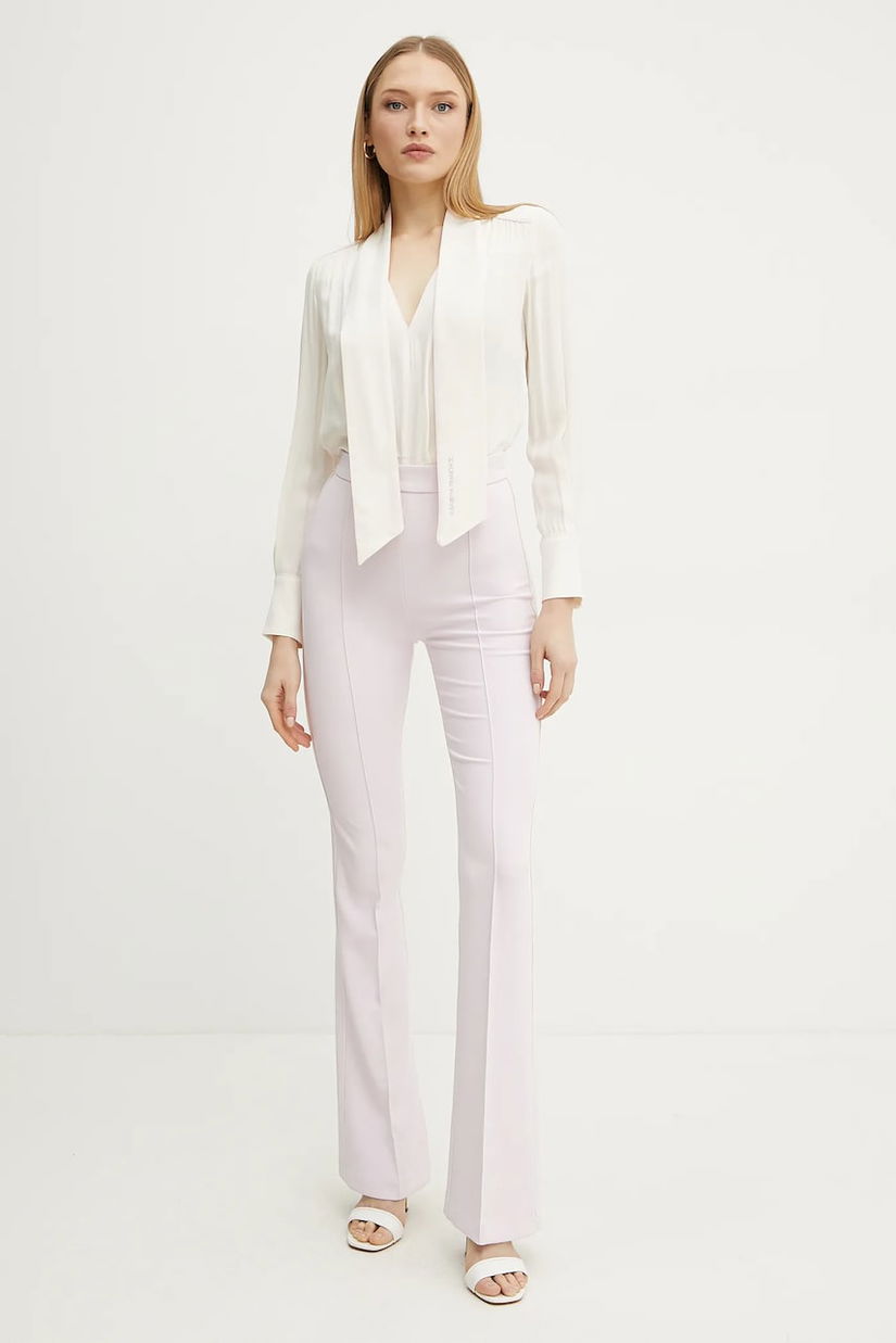 Elisabetta Franchi salopeta culoarea bej, cu decolteu legat, TU04251E2