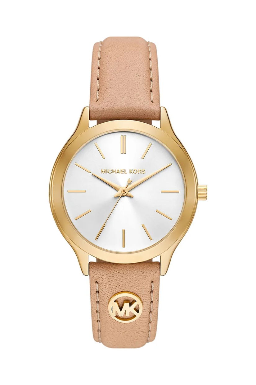 Michael Kors ceas SLIM RUNWAY femei, culoarea bej, MK7533
