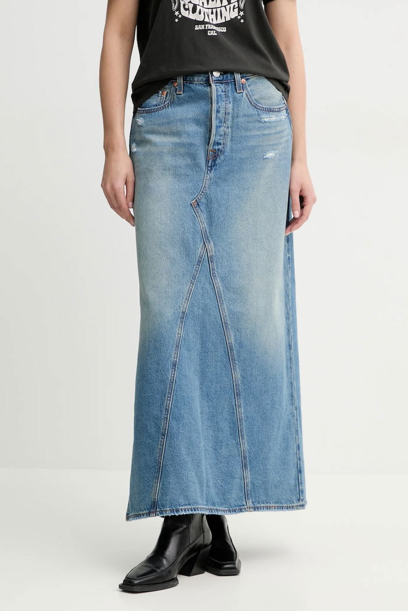 Levi's fusta jeans ICONIC LONG SKIRT W/SLIT maxi, evazati, A8727