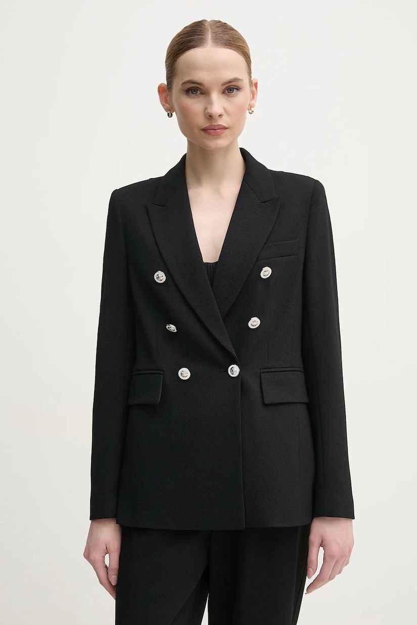 Marc Aurel sacou culoarea negru, cu doua randuri de nasturi, neted, 3903-7020-93391