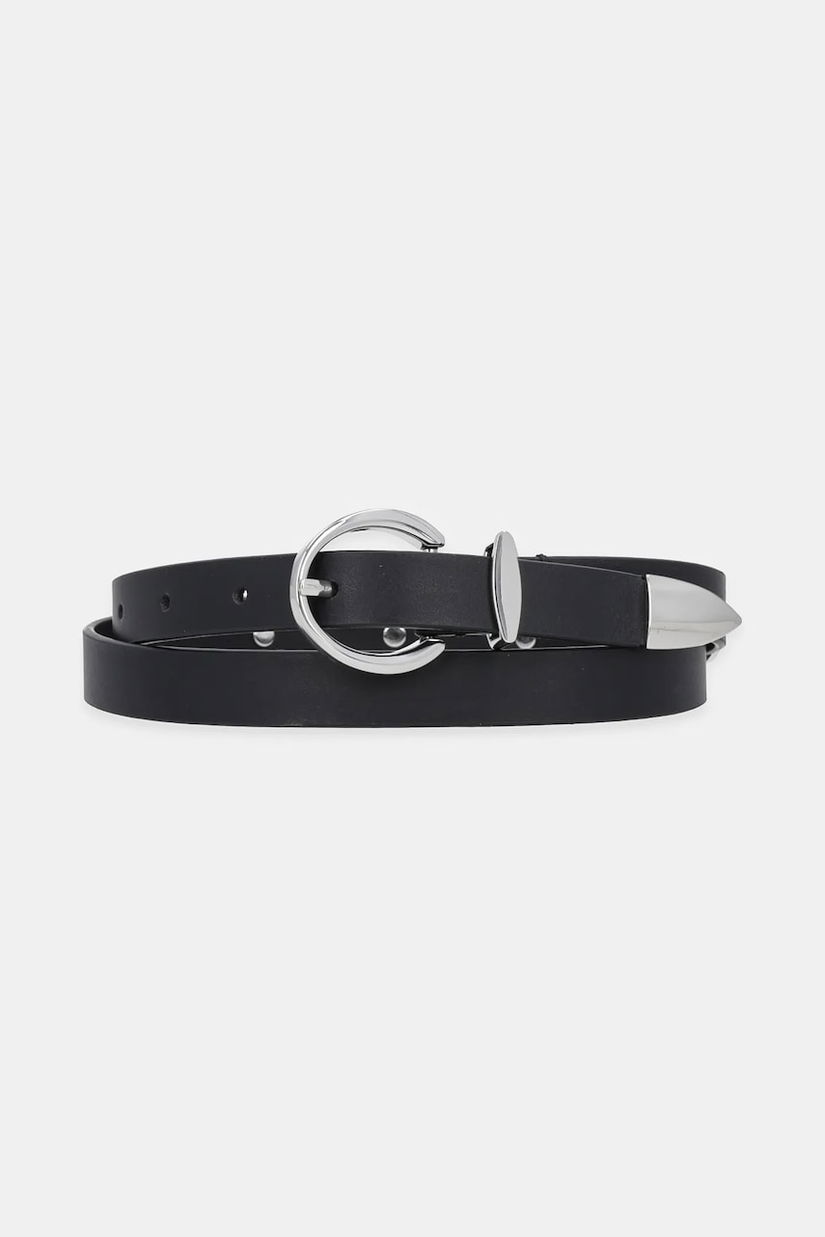 Marella curea de piele MARIO femei, culoarea negru, 2513501046200