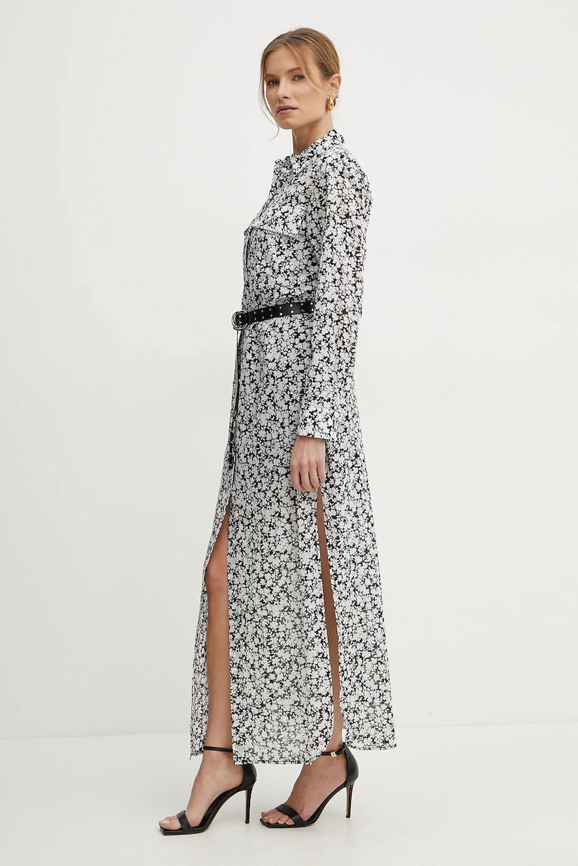 MICHAEL Michael Kors rochie din bumbac culoarea negru, maxi, evazată, MS582UXH7F