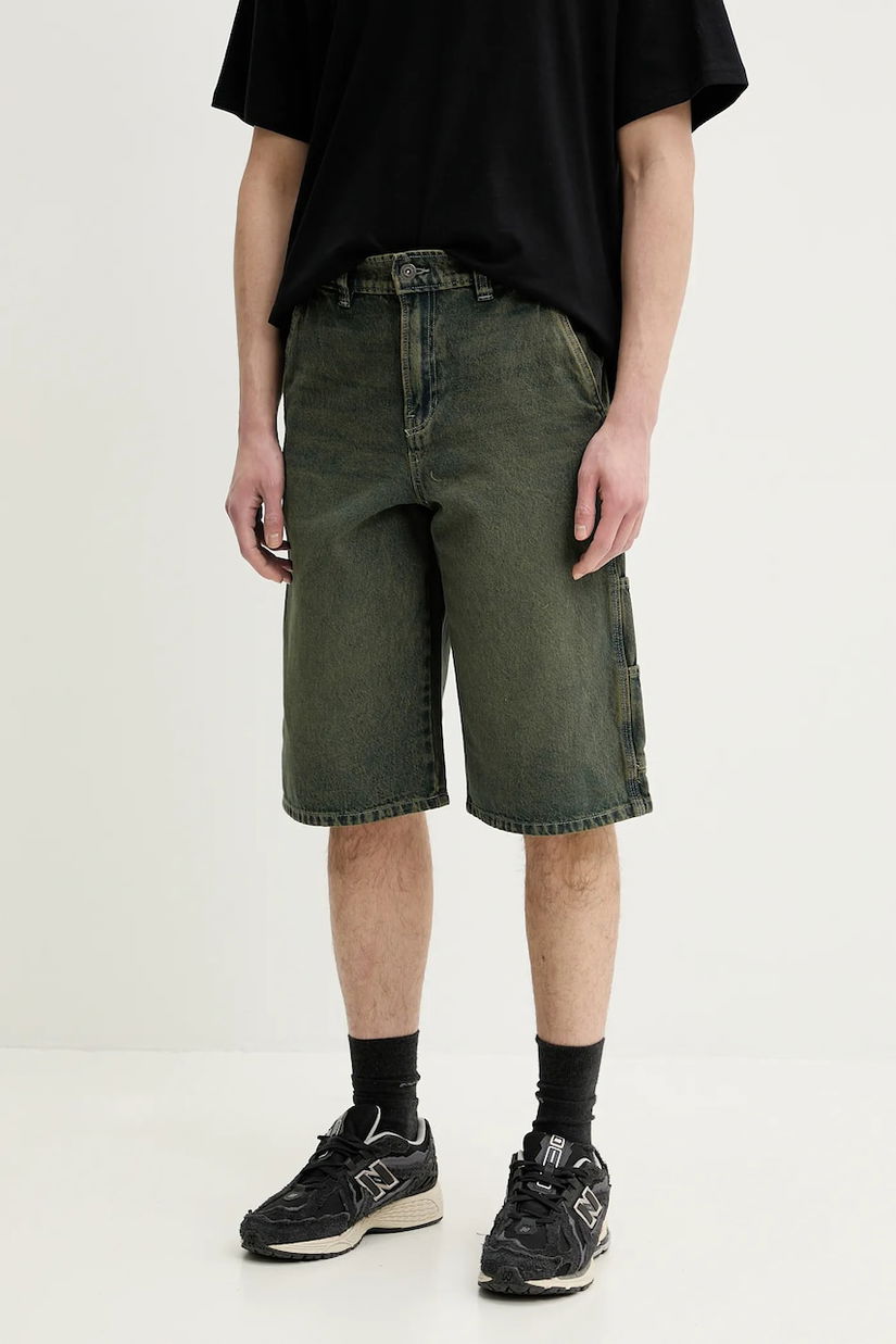 Dickies pantaloni scurti jeans barbati, culoarea verde, DK0A4ZASK571