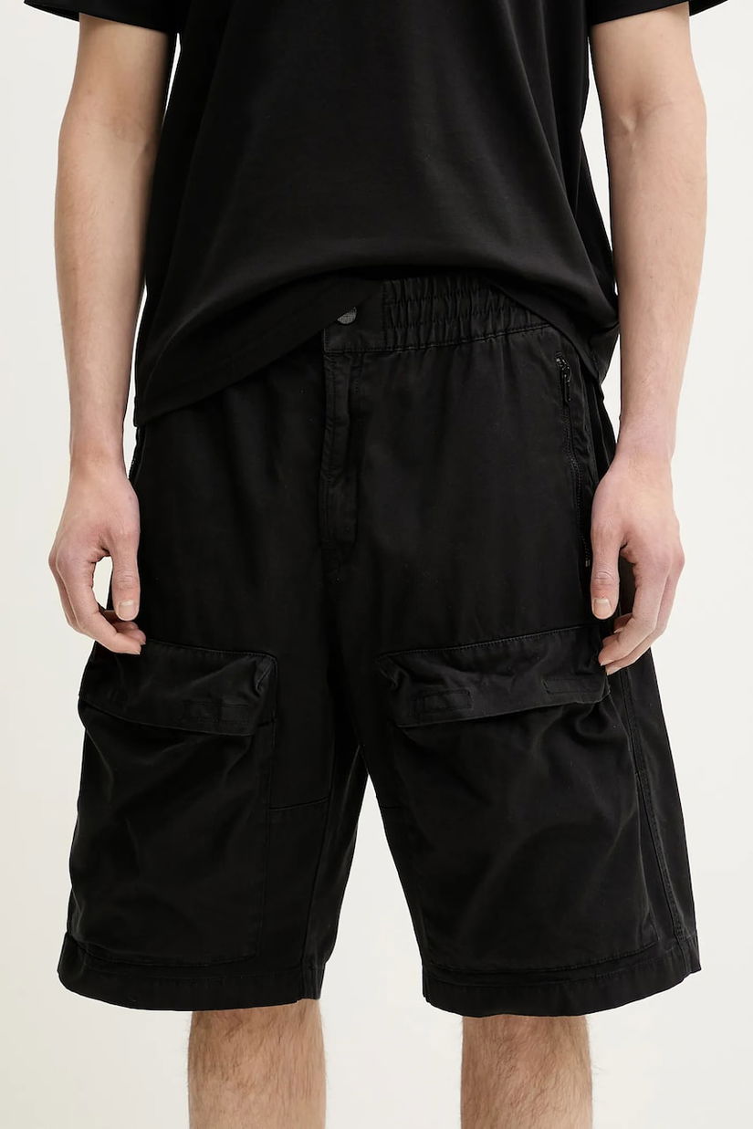 Diesel pantaloni scurti P-BEECK-SHORT SHORTS barbati, culoarea negru, A14762.0NJBP