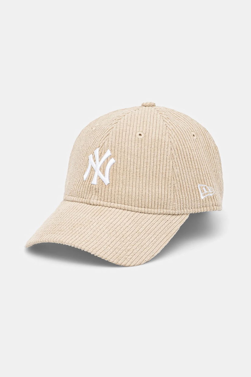 New Era șapcă de baseball din catifea culoarea bej, cu imprimeu, 60595358