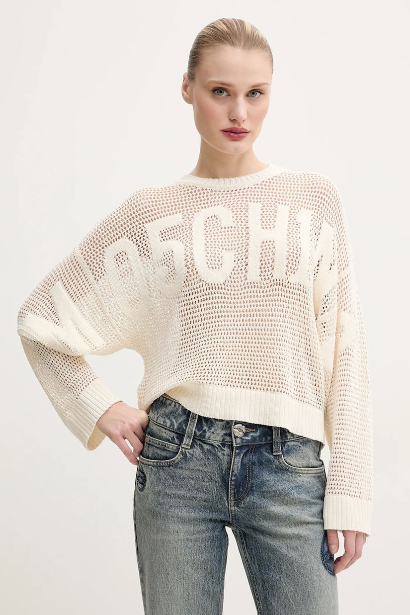Moschino Jeans pulover femei, culoarea bej, light, 0903 3701