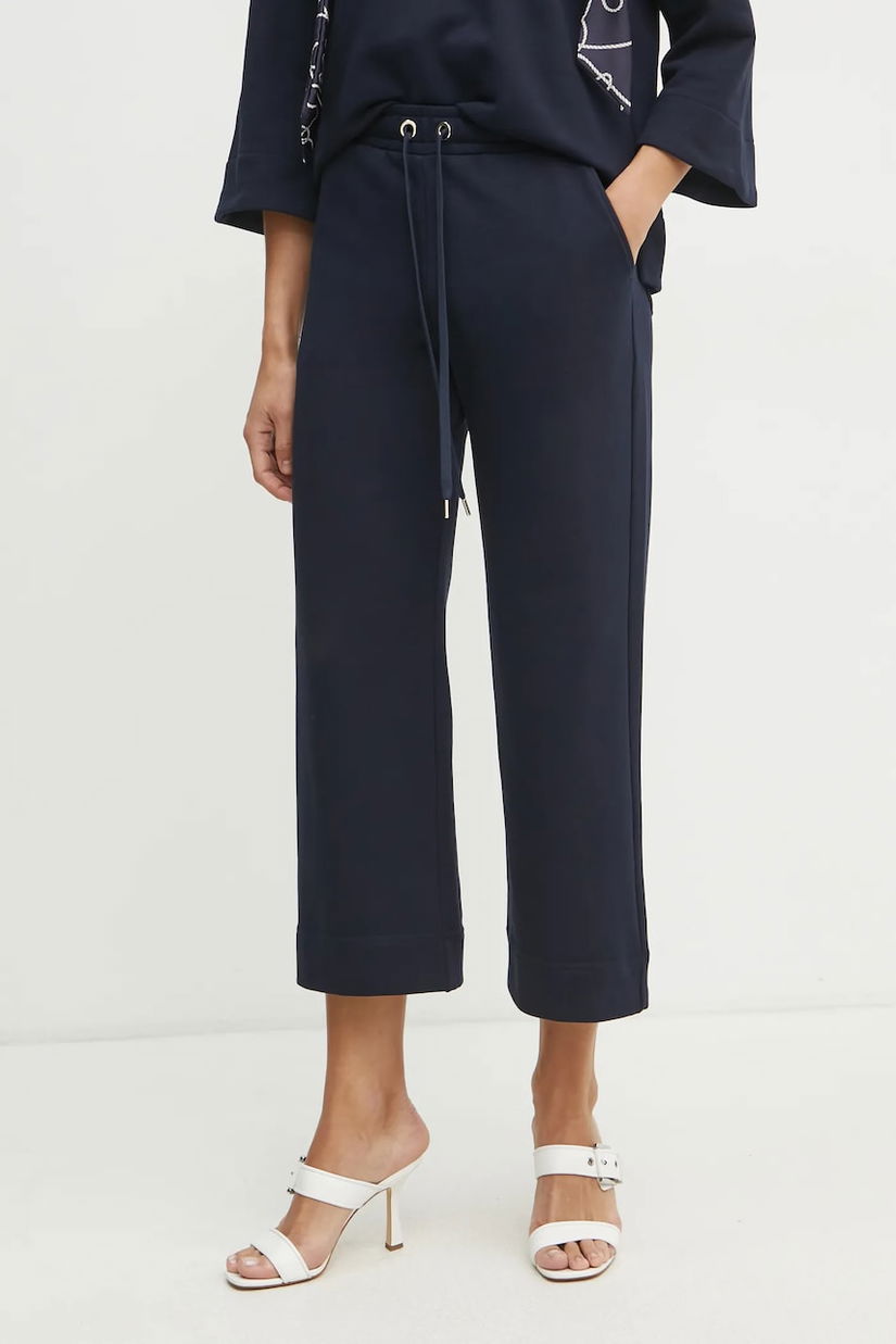 Luisa Spagnoli pantaloni de trening femei, culoarea albastru marin, neted, 541851