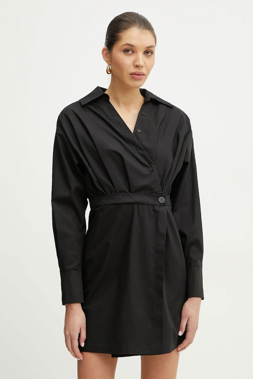 Silvian Heach rochie din bumbac SGAIDA culoarea negru, mini, dreaptă, GPP25375VE