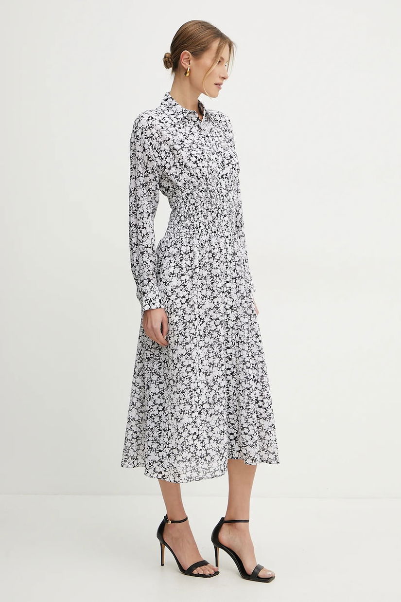 MICHAEL Michael Kors rochie culoarea negru, midi, evazată, MS5830BGRX