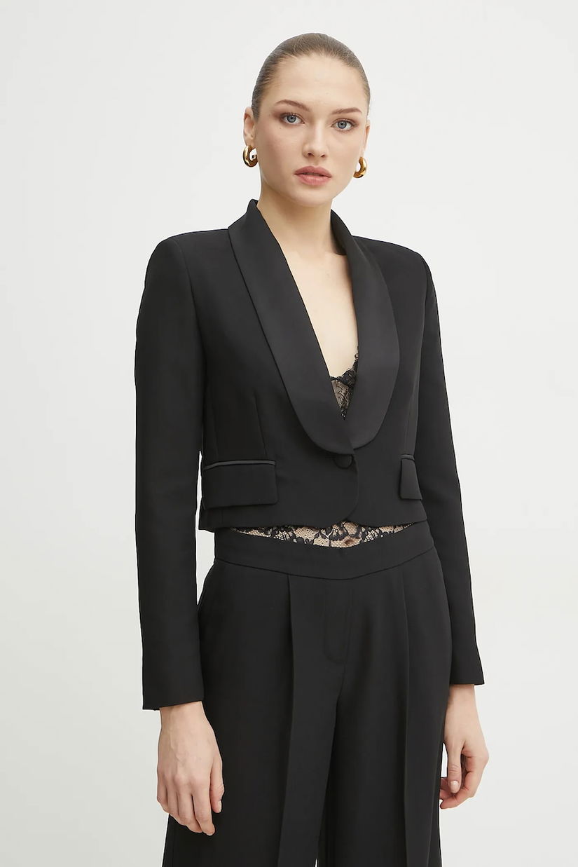 Ermanno Scervino sacou culoarea negru, un singur rand de nasturi, neted, 56TI007E22