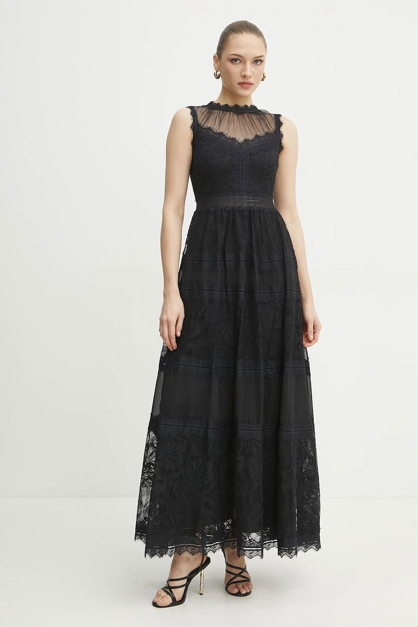 Ermanno Scervino rochie culoarea negru, maxi, evazată, 56TQ041ER0