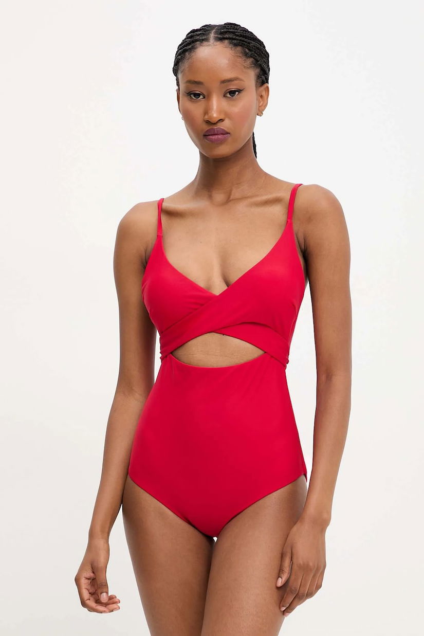 Answear Lab costum de baie dintr-o bucată culoarea rosu, cupa usor rigidizata
