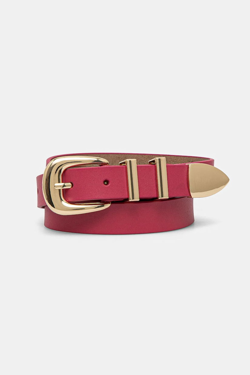 Answear Lab curea de piele femei, culoarea roz