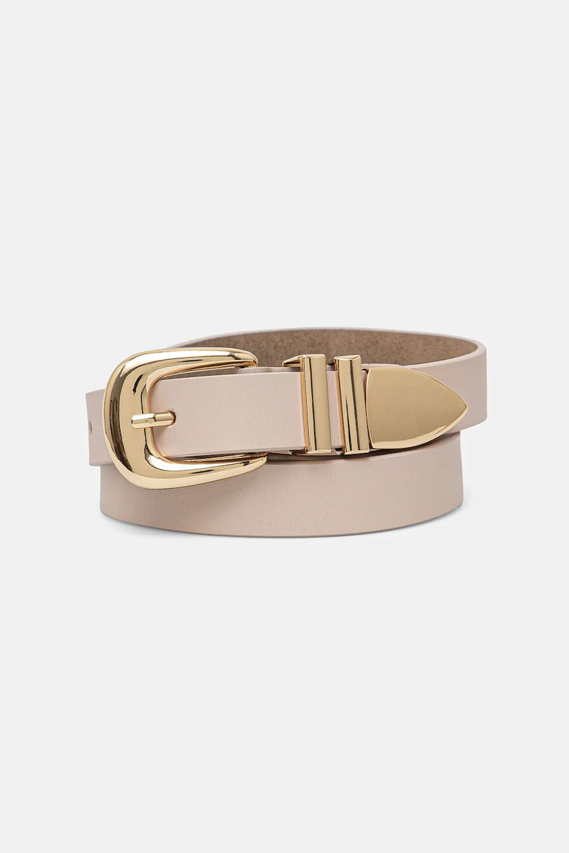 Answear Lab curea de piele femei, culoarea bej