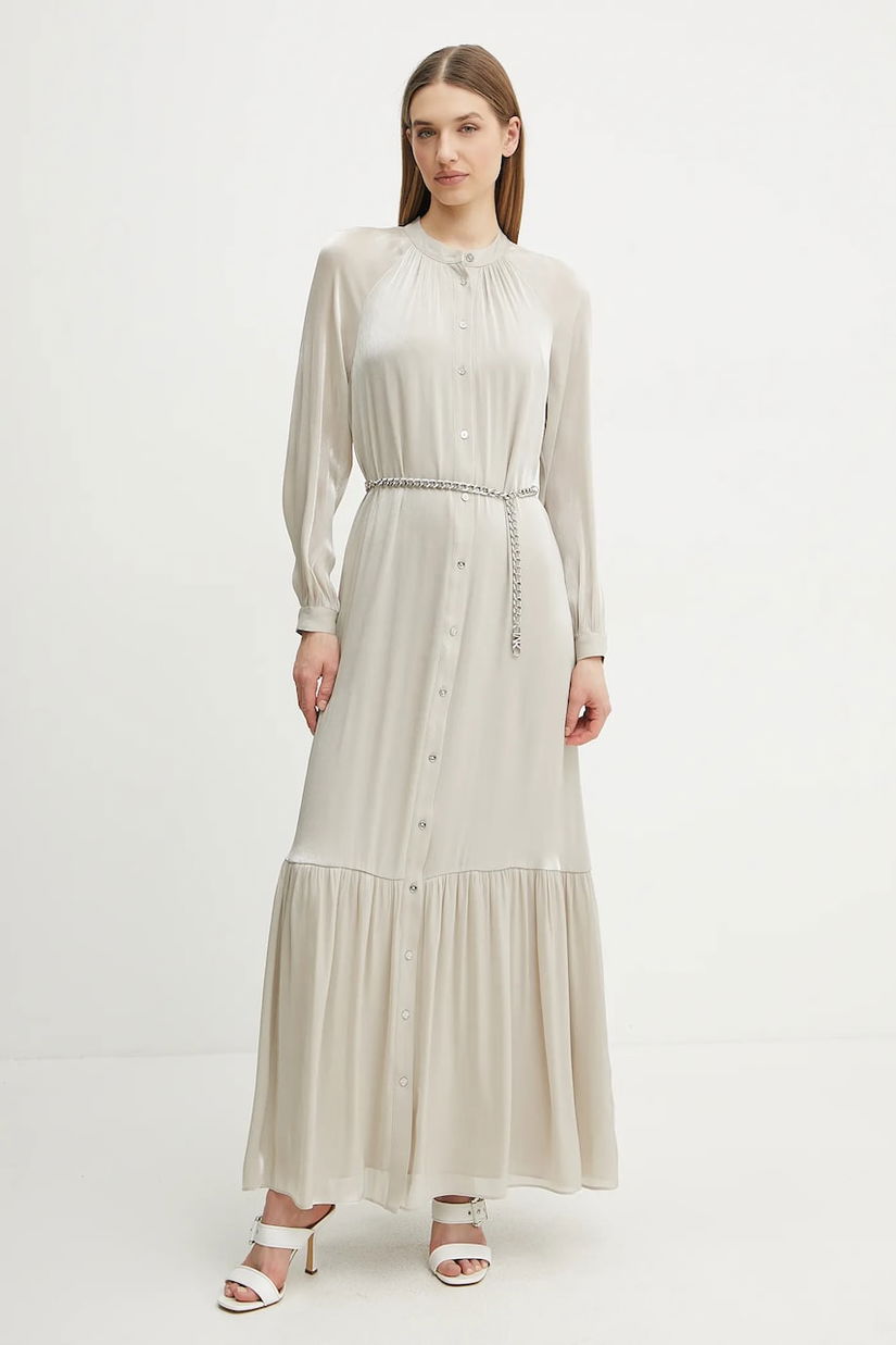 MICHAEL Michael Kors rochie culoarea bej, maxi, evazată, MS482CM8BB