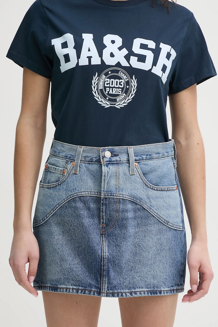 Levi's fusta ICON SKIRT WESTERN YOKE mini, drept, 001VJ