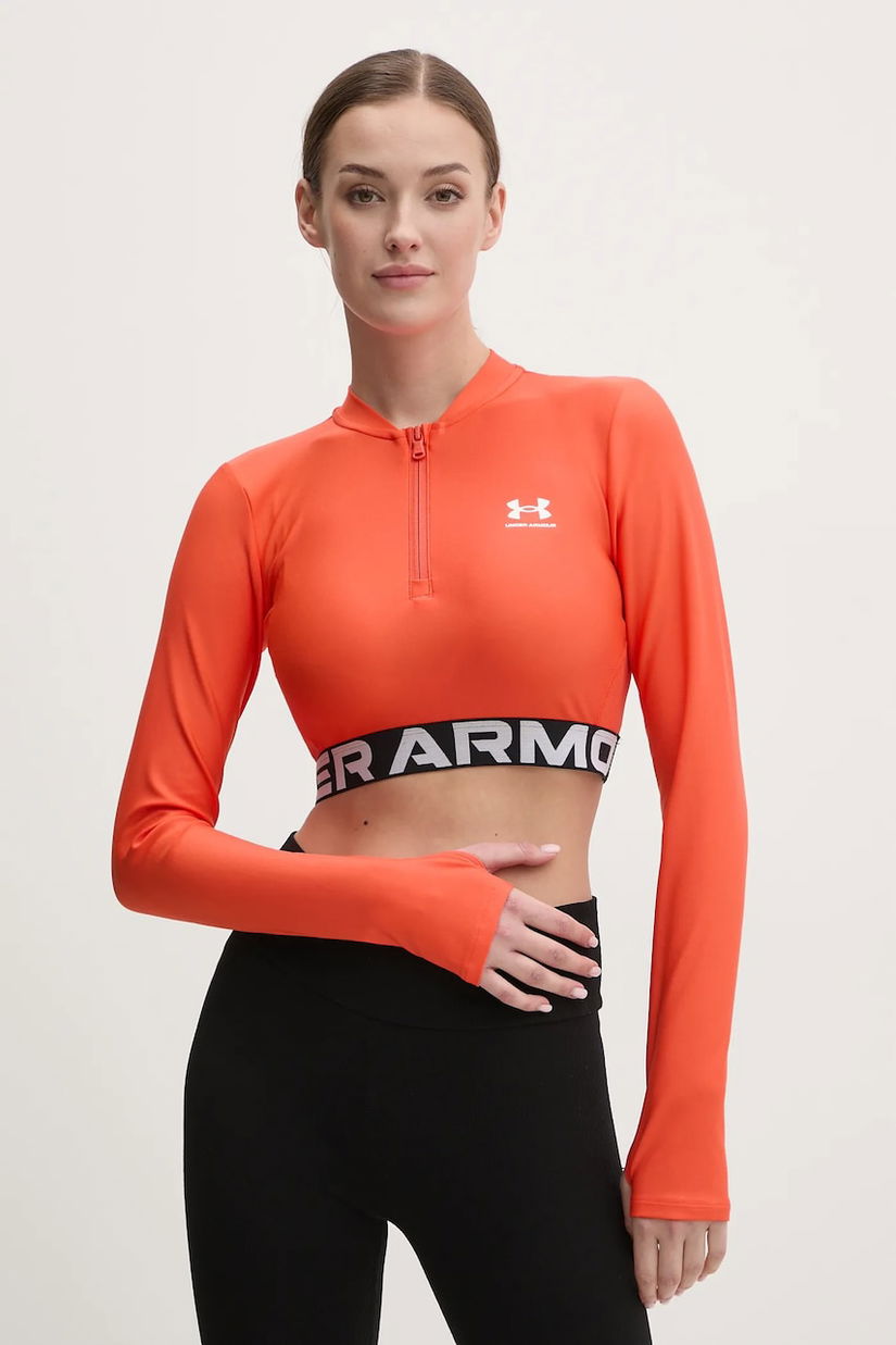 Under Armour hanorac de antrenament HotGear culoarea portocaliu, cu imprimeu, 1388692