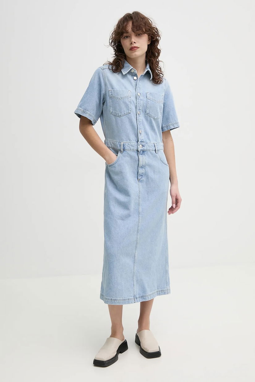 Marc O'Polo rochie din bumbac midi, dreaptă, 5000006264