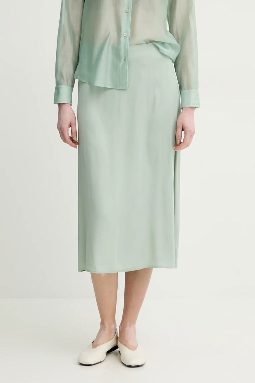 Marc O'Polo fusta culoarea verde, midi, drept, 502132820009