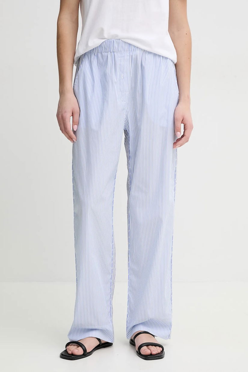 MUNTHE pantaloni de bumbac FIDDA femei, lat, high waist, 251142725126