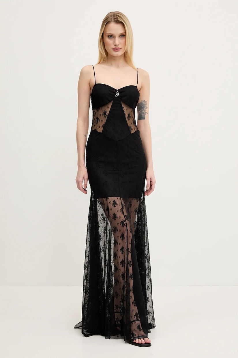 Aniye By rochie culoarea negru, maxi, mulată, 185791