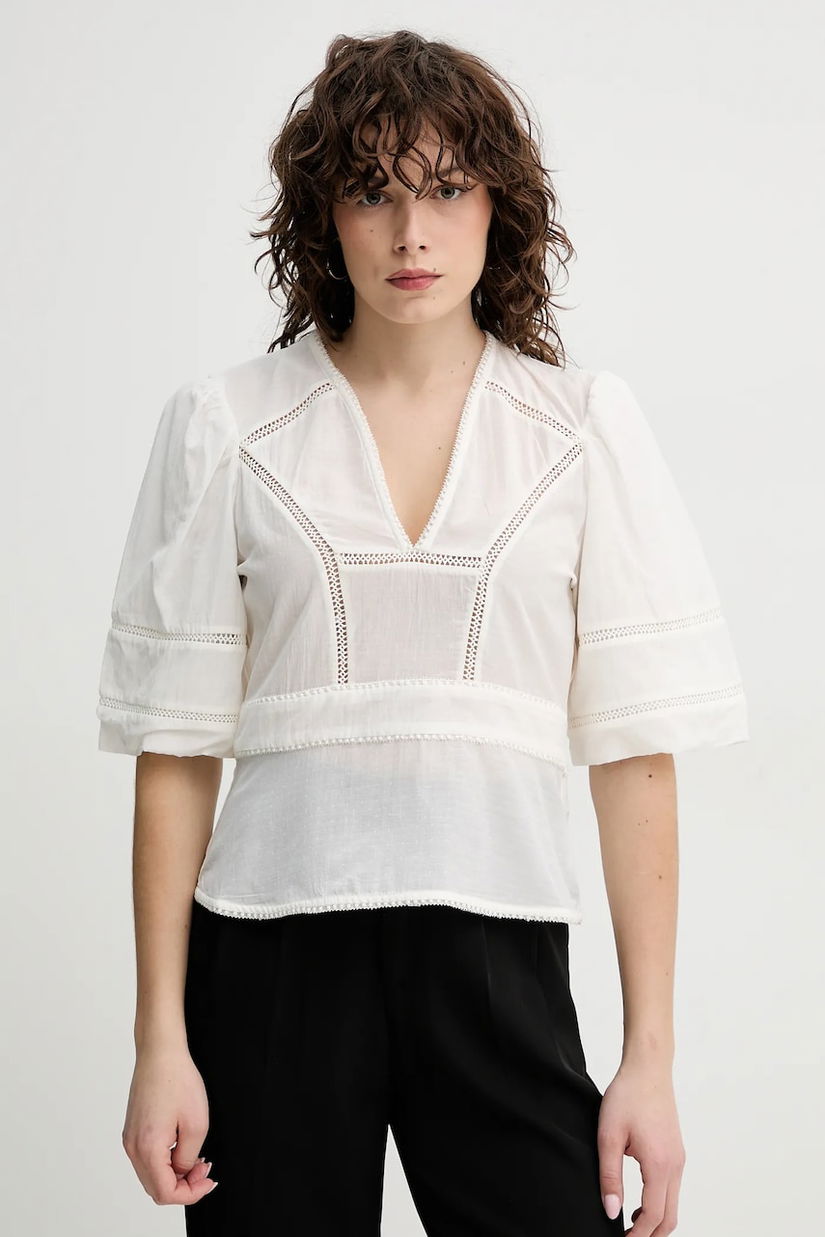 MUNTHE bluza FLORISE femei, culoarea bej, 251100225129
