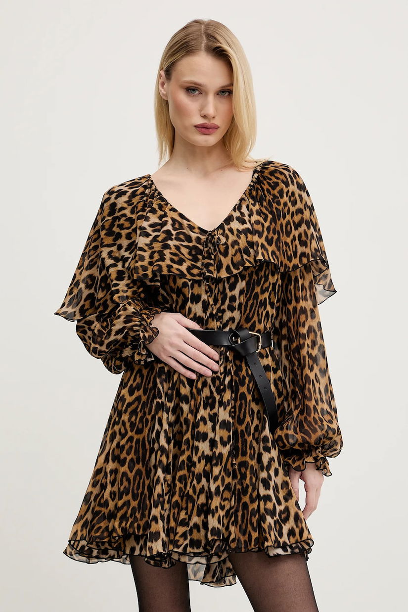Aniye By rochie culoarea bej, mini, evazată, 185819