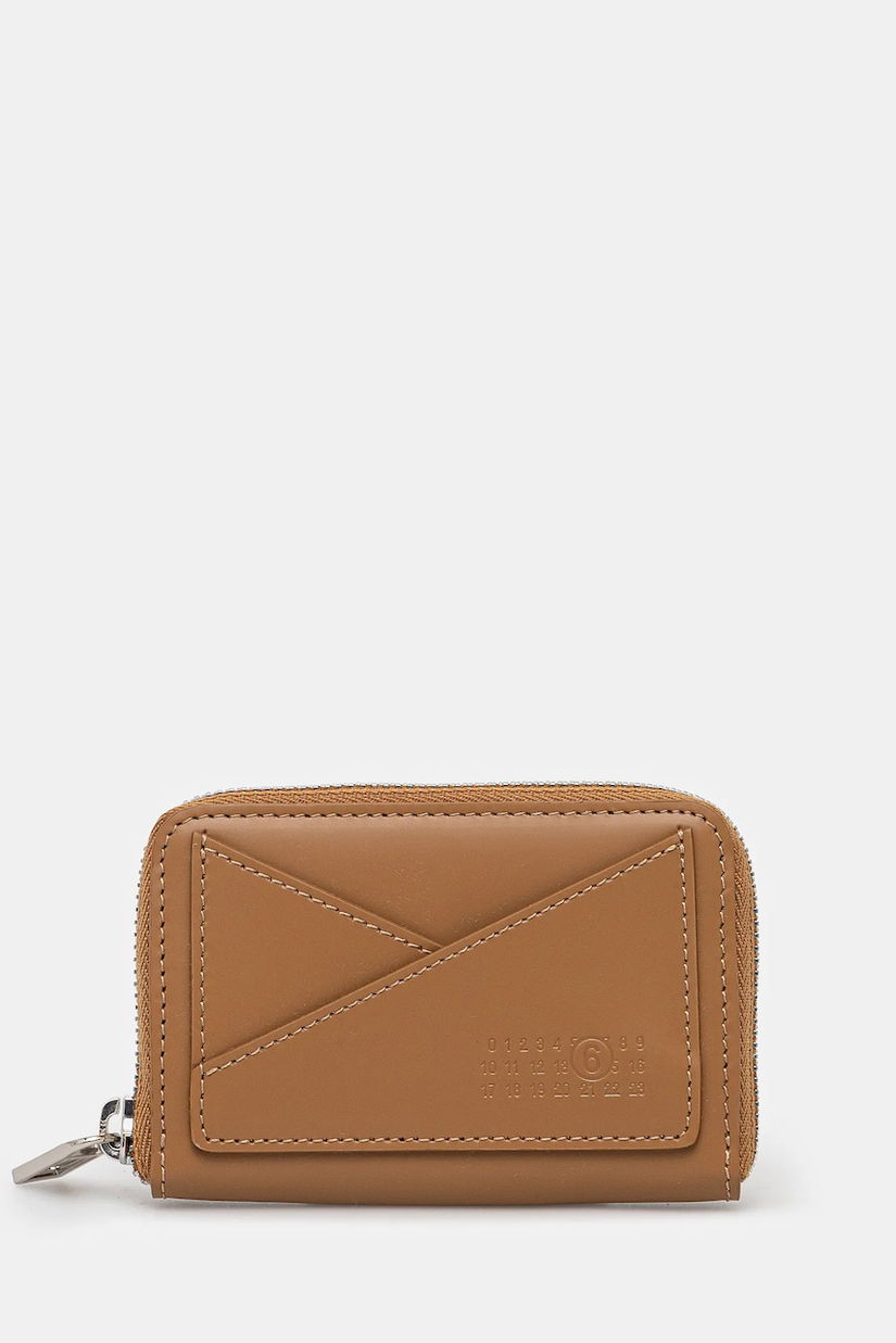 MM6 Maison Margiela portofel de piele femei, culoarea maro, SA6UI0016.P7183