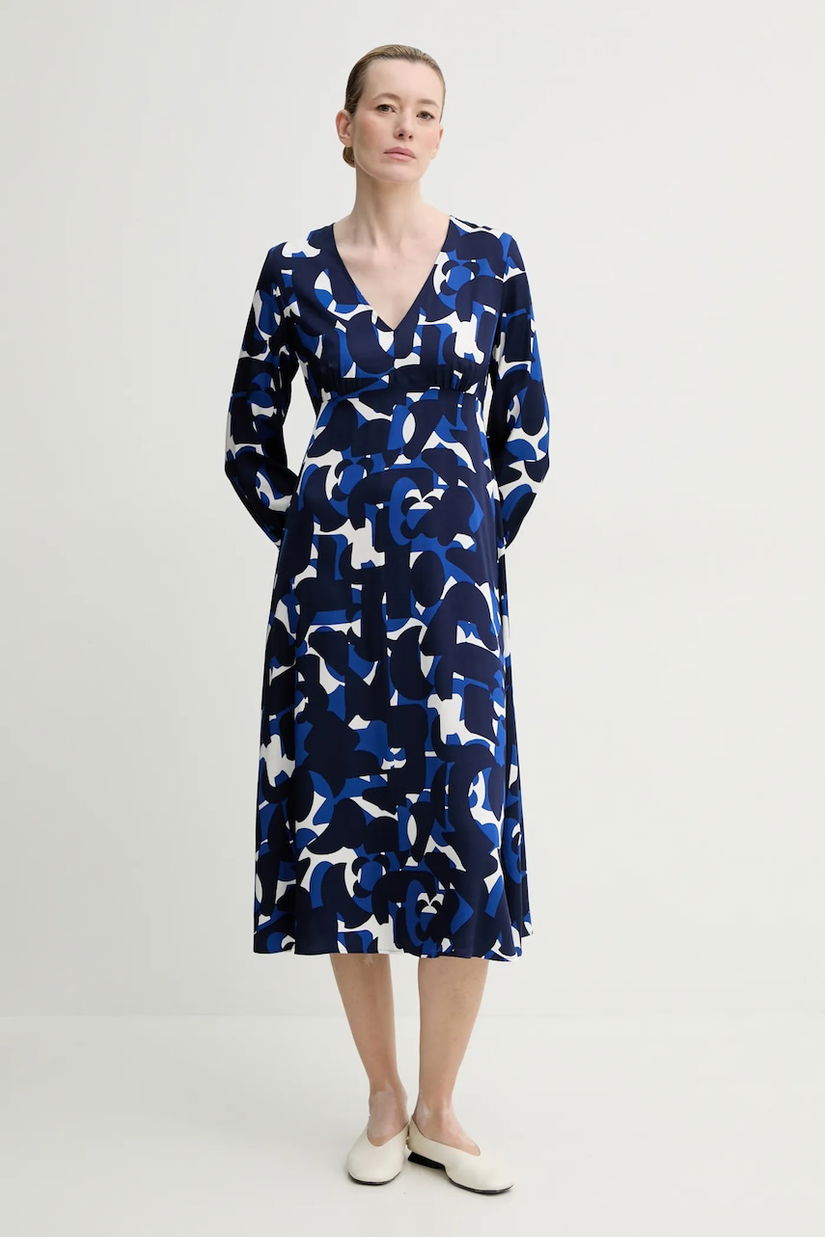 Marc O'Polo rochie culoarea bleumarin, midi, evazată, 502083721101