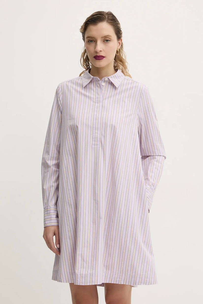 Marc O'Polo rochie din bumbac culoarea violet, mini, evazată, 5000006085