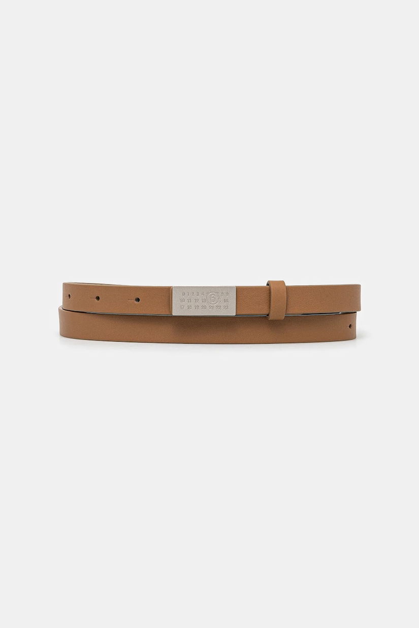 MM6 Maison Margiela curea de piele femei, culoarea maro, SA5TP0011