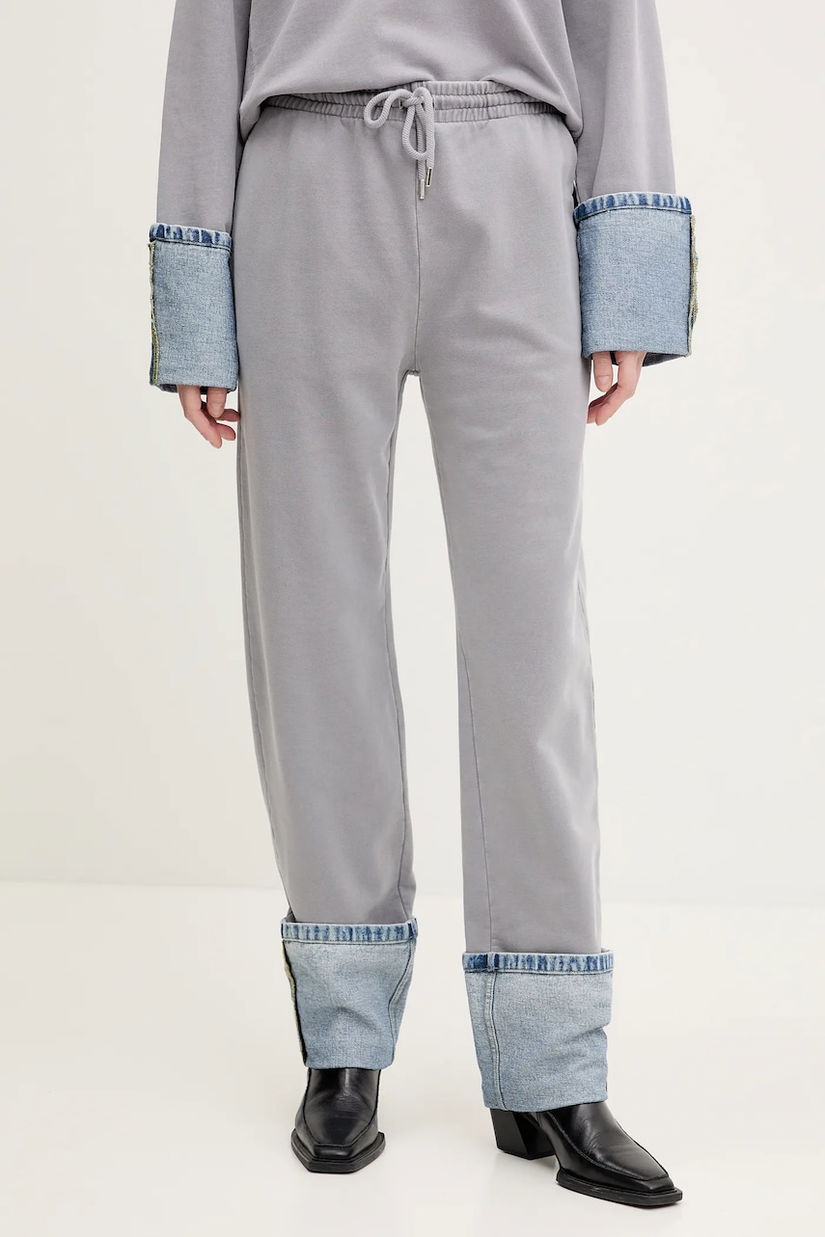 Moschino Jeans pantaloni de trening femei, culoarea gri, modelator, 0321 3228