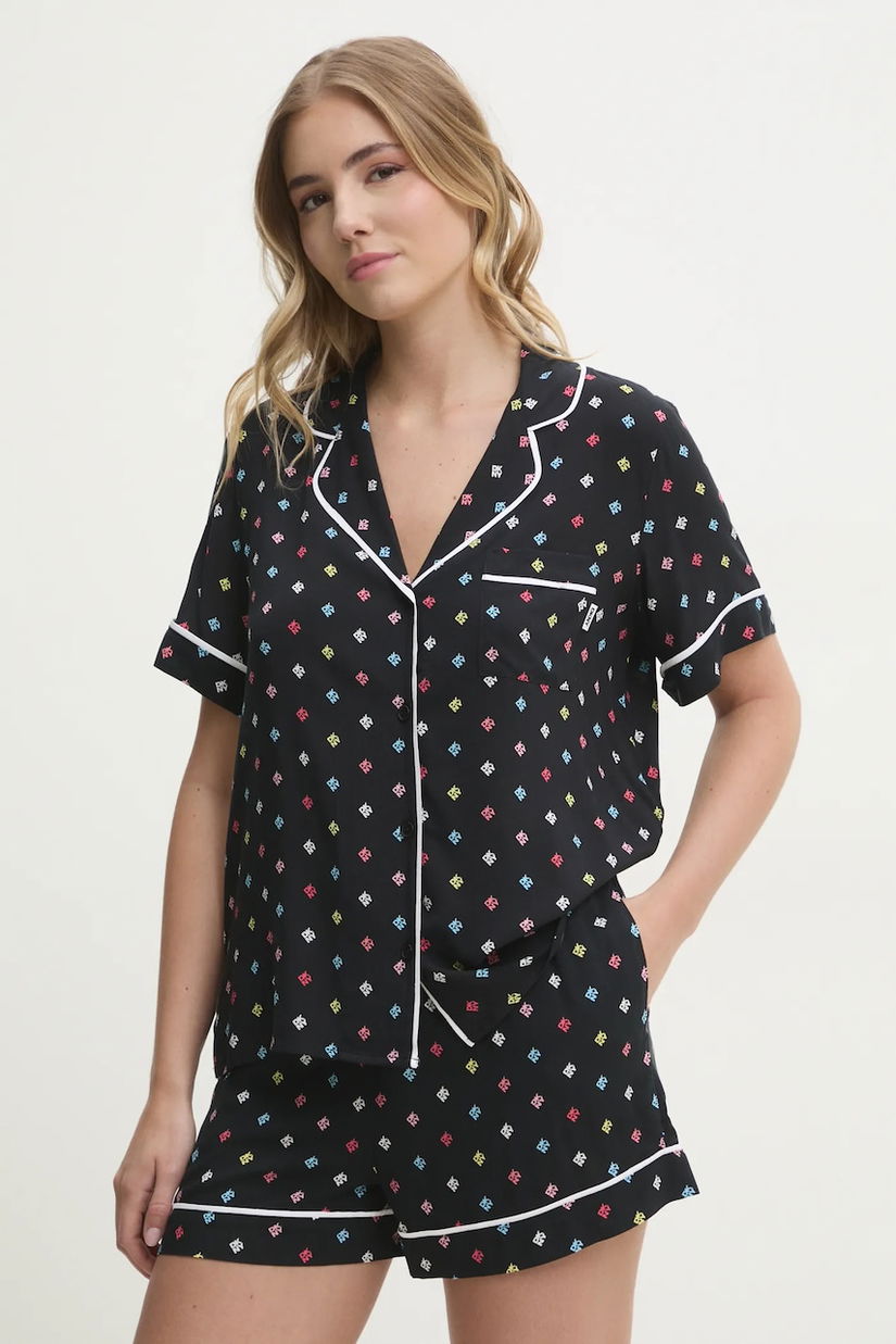 Dkny pijama femei, culoarea negru, YI50043