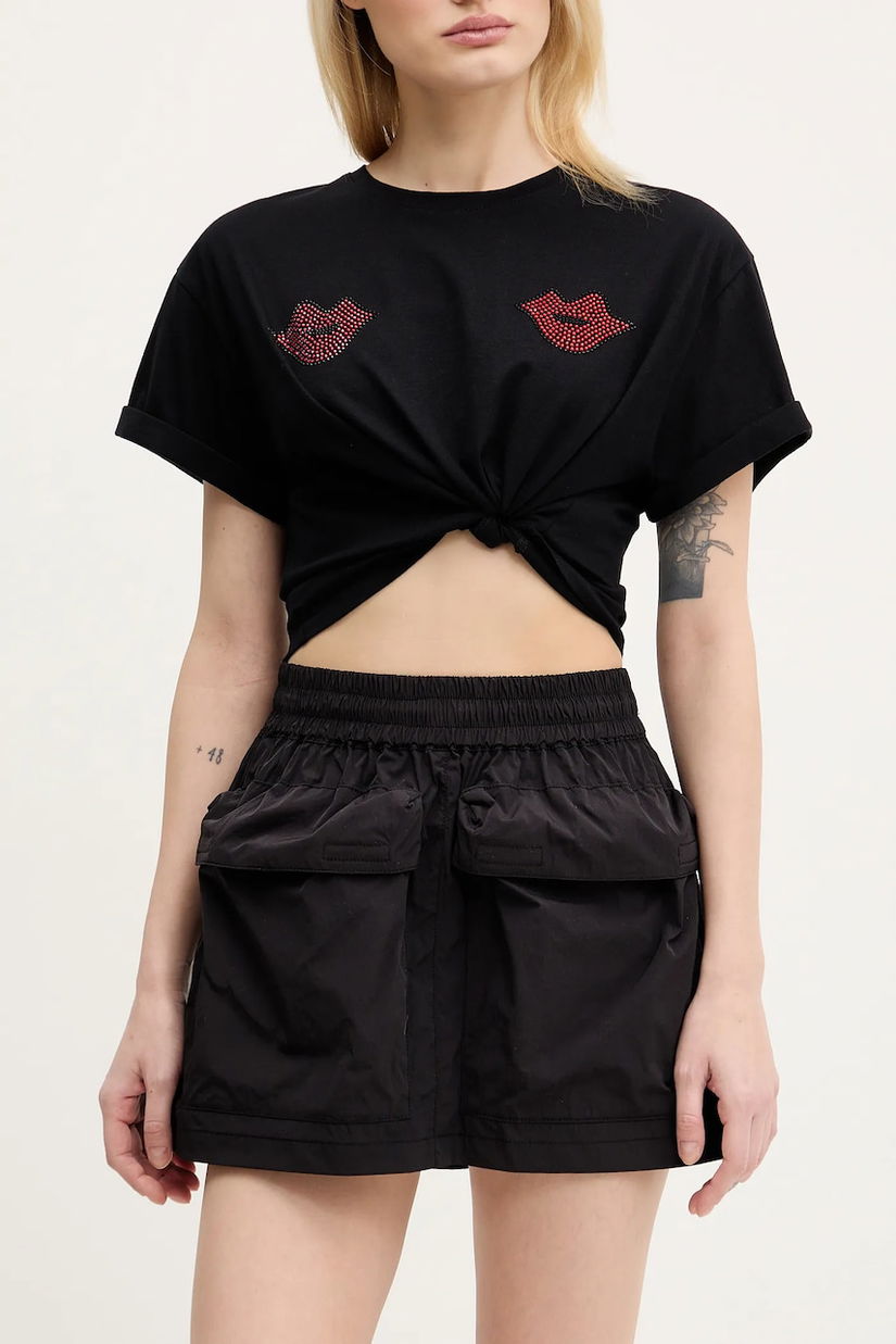 Diesel fusta O-CEAN SKIRT culoarea negru, mini, evazati, A16818.0AKAD