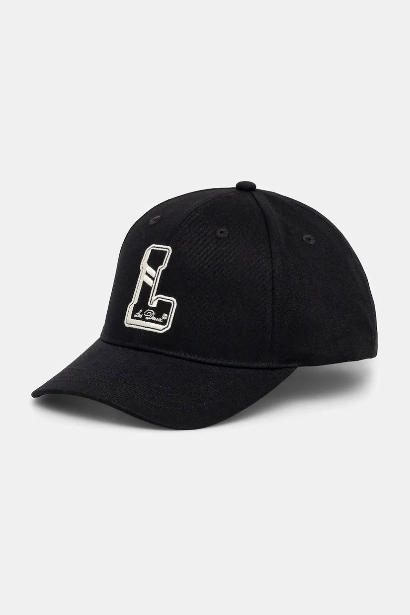 Les Deux șapcă de baseball din bumbac culoarea negru, cu imprimeu, LDM702100