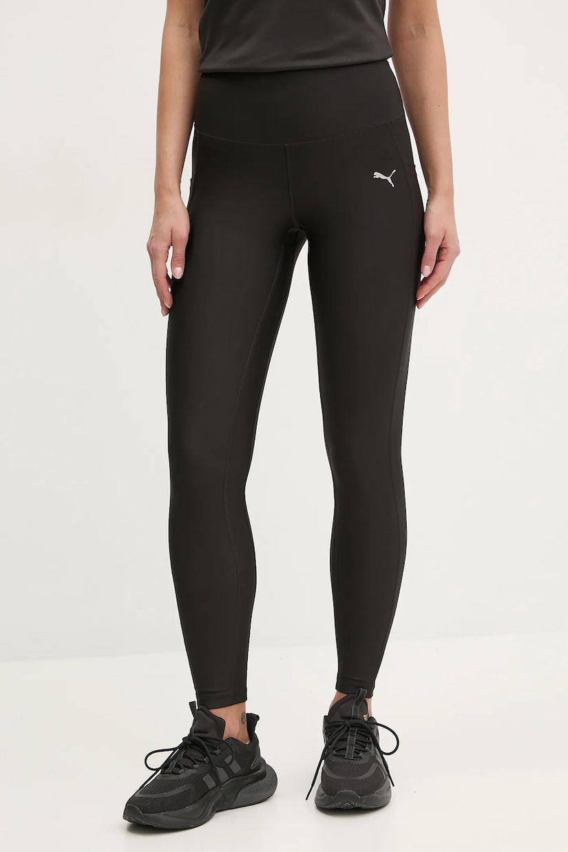 Puma leggins de alergare Velocity culoarea negru, neted, 526591