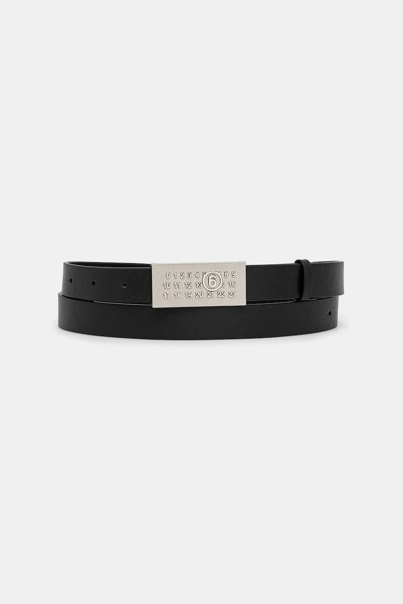 MM6 Maison Margiela curea de piele femei, culoarea negru, SA6TP0010