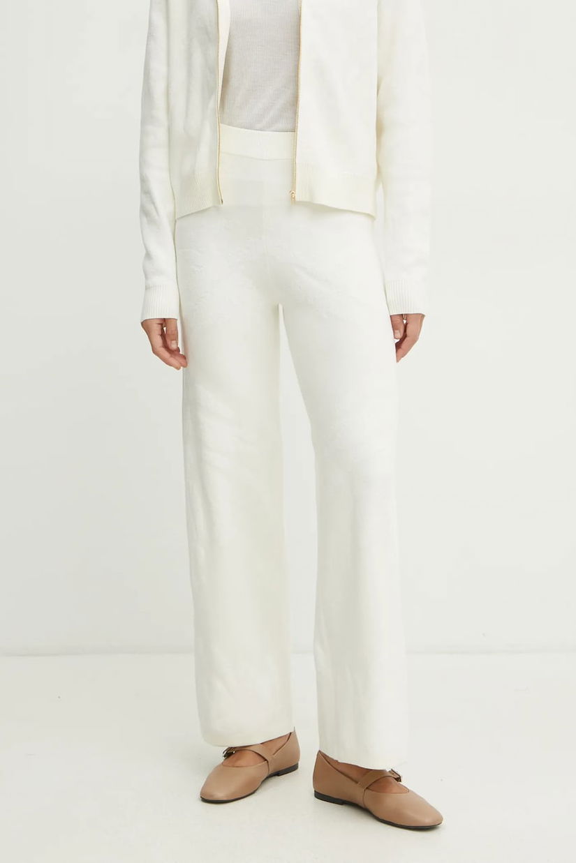 Marella pantaloni UGHETTA2 femei, culoarea bej, drept, high waist, 2513331011200
