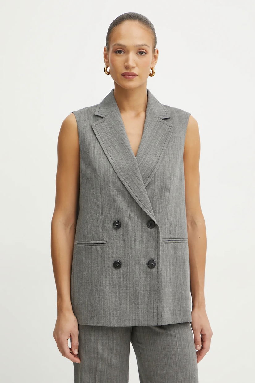 MAX&Co. sacou culoarea gri, cu doua randuri de nasturi, 2516151012200