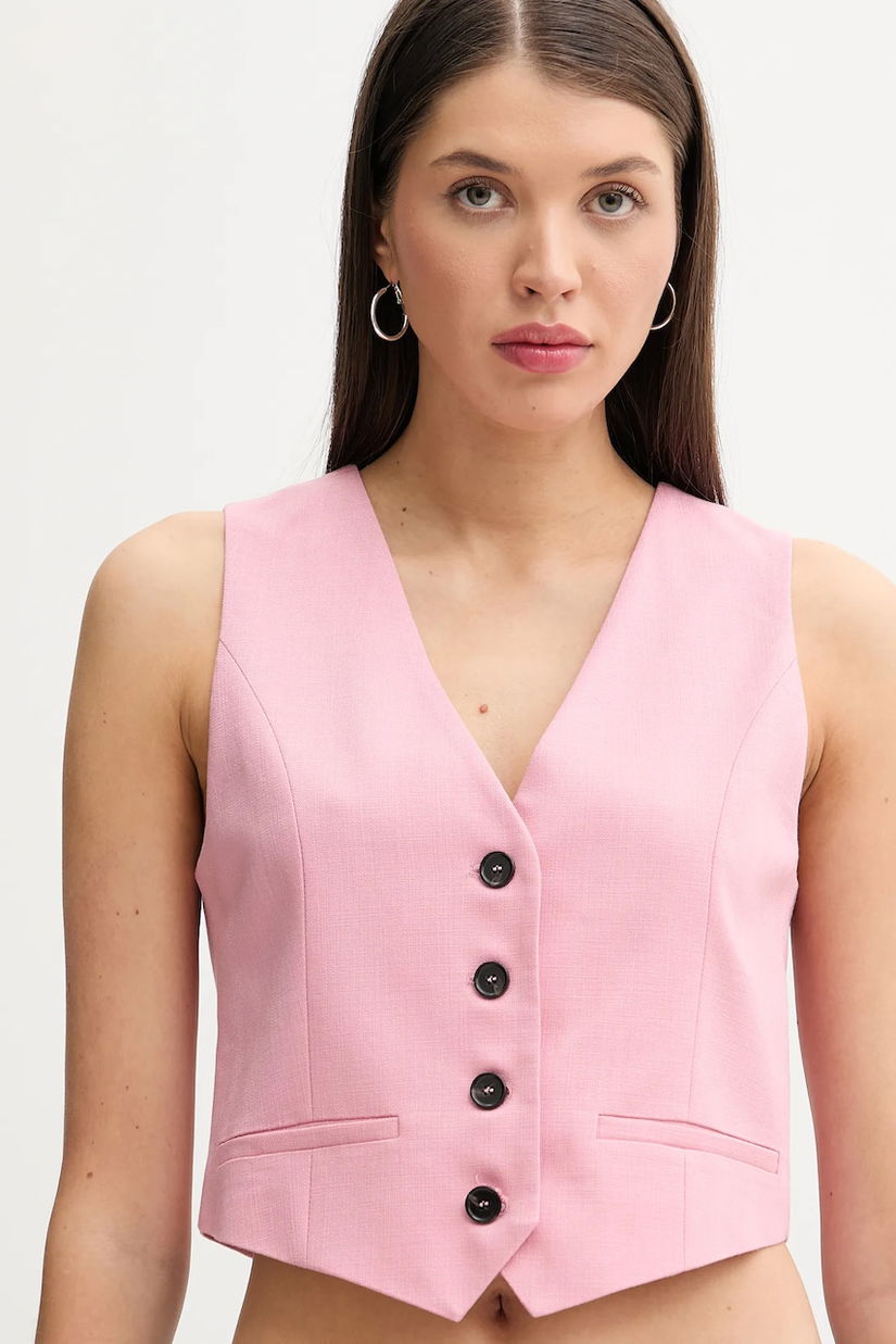 MSGM vesta culoarea roz, un singur rand de nasturi, 3841MDW01.257106
