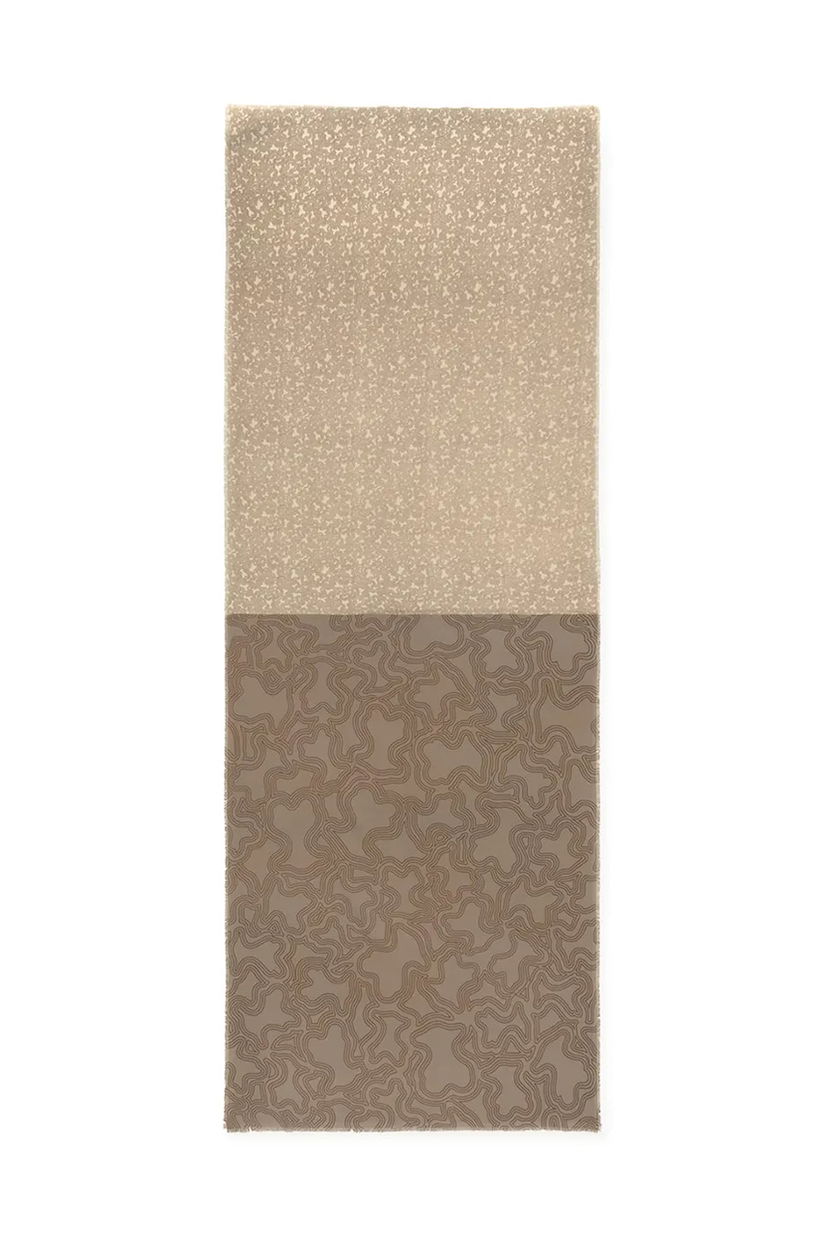 Tous eșarfă din bumbac TEXTIL femei, culoarea bej, cu imprimeu, 2002201143