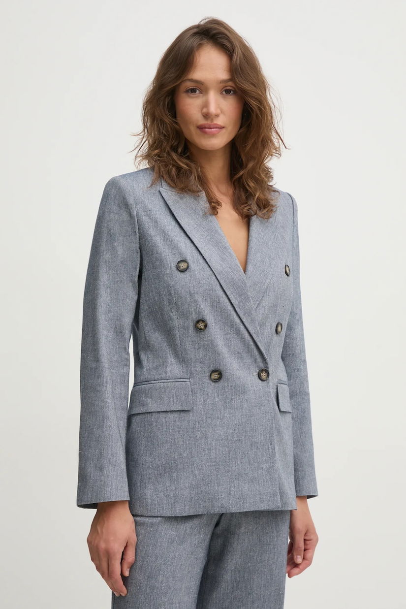 OUI blazer din amestec de in cu doua randuri de nasturi, melanj, 91870